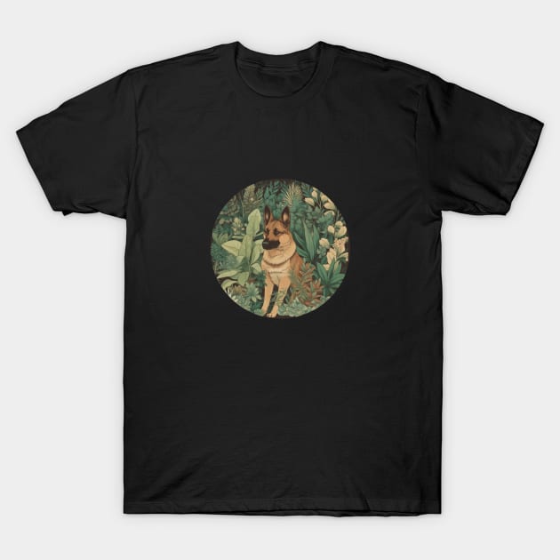 German Shepherd In Forest T-Shirt by ModernStyle610